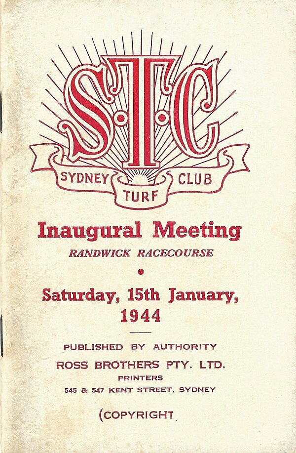 Front cover of the 1944 Lord Mayor’s Cup racebook