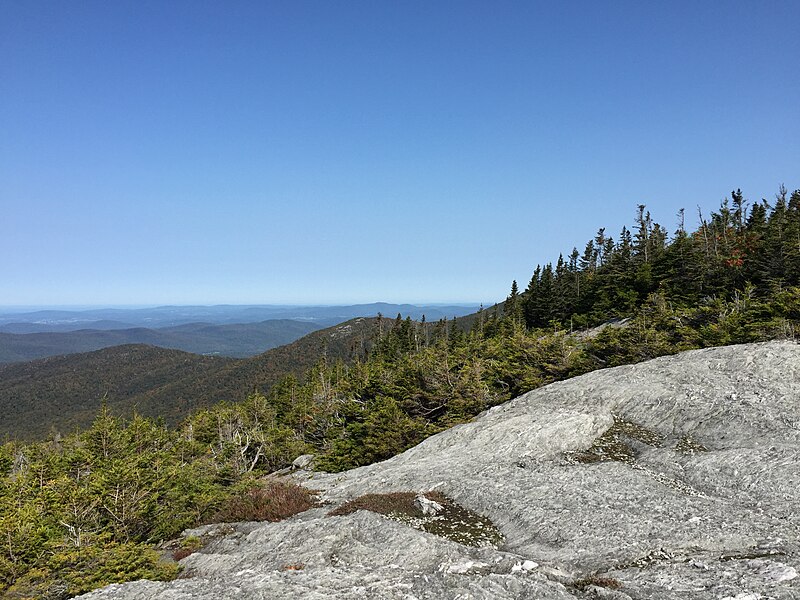 File:2017-09-11 10 48 02 View north-northwest from the Maple Ridge Trail at about 3,020 feet above sea level on the western slopes of Mount Mansfield within Mount Mansfield State Forest in Underhill, Chittenden County, Vermont.jpg