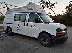 MX1 Broadcasting Van parked outside Israeli Educational Television office in Tel Aviv 20180423 IETV Broadcasting Van MX1.jpg