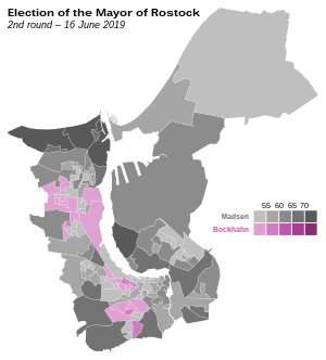 Results of the second round of the 2019 mayoral election.