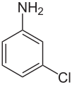 Deutsch: Struktur von 3-Chloranilin English: Structure of 3-Chloroaniline