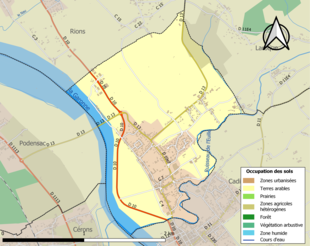 Kolorowa mapa przedstawiająca użytkowanie gruntów.