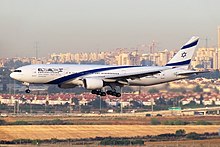 Boeing 777-200 El Al в аэропорту имени Бен-Гуриона