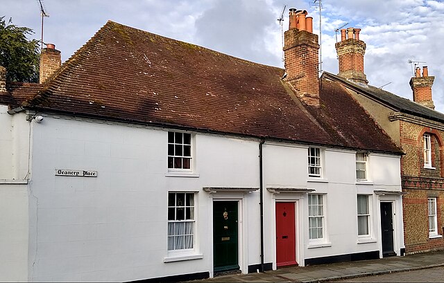 Terraced cottages in Deanery Place dating from the 15th century, formerly part of the Rectory Manor