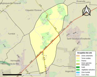 Kolorowa mapa przedstawiająca użytkowanie gruntów.