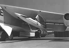 On the pylon, beneath a B-52 wing