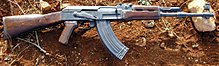 AKM assault rifles were widely used by the African guerrilla movements. AK 47.JPG