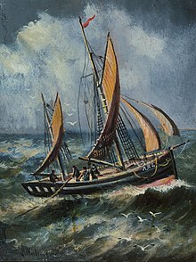 Aberystwyth Trawler, oil painting by Alfred Worthington from the collection of the National Library of Wales Aberystwyth Trawler.jpg