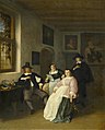 "ครอบครัวโคเยอร์และจิตรกร" (The De Goyer family and the painter) ราว ค.ศ. 1650 - 1655