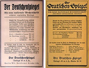 Zwei Werbeanzeigen mit unterschiedlichen Fraktur-Titelschrifte