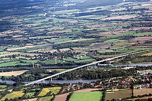 Rader Insel und Rader Hochbrücke, Blickrichtung Südost