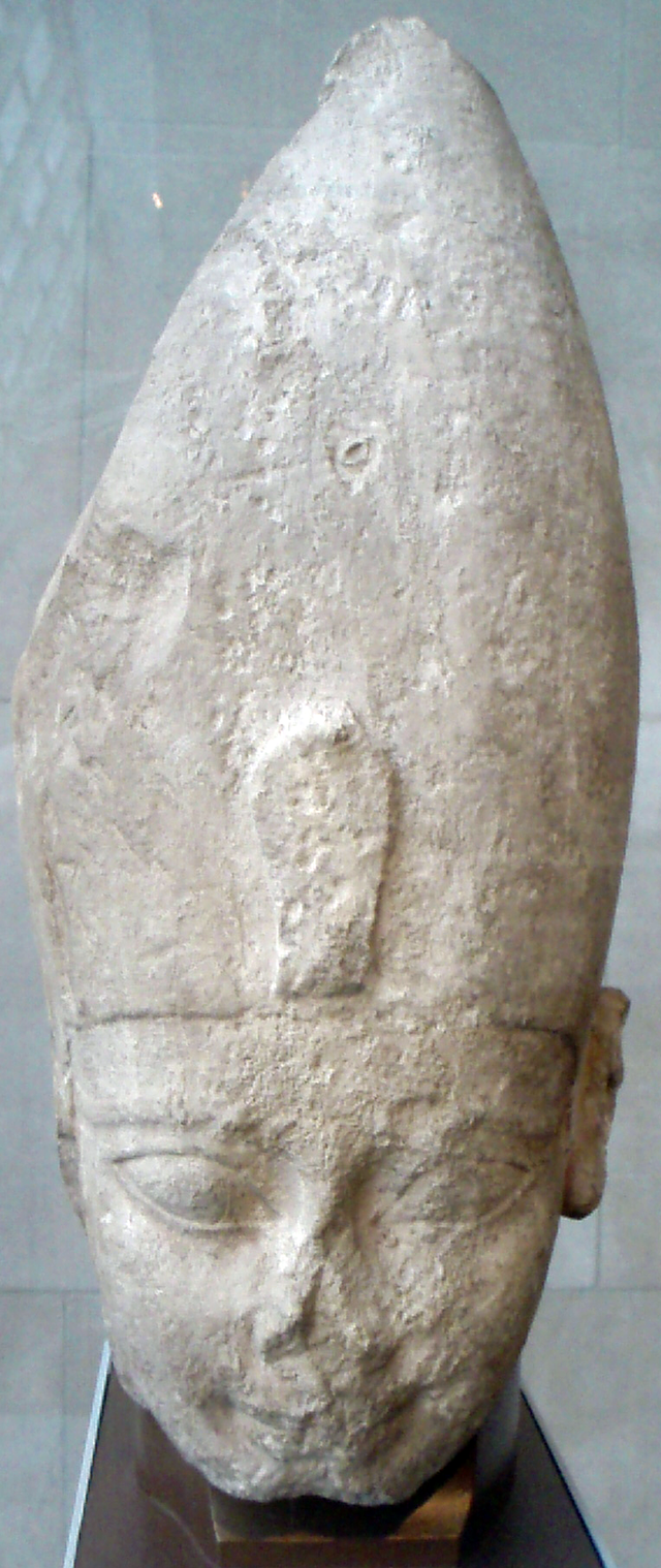 A fragmentary statue depicting a likeness of Ahmose I, now residing in the Metropolitan Museum of Art.
