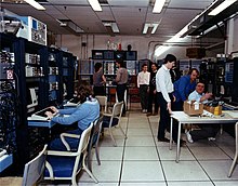 The control room of the Alcator C tokamak at the MIT Plasma Science and Fusion Center, in about 1982-1983. Alcator C control room.jpg