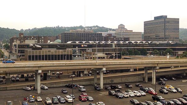 The former Allegheny Center Mall from PNC Park in 2014.
