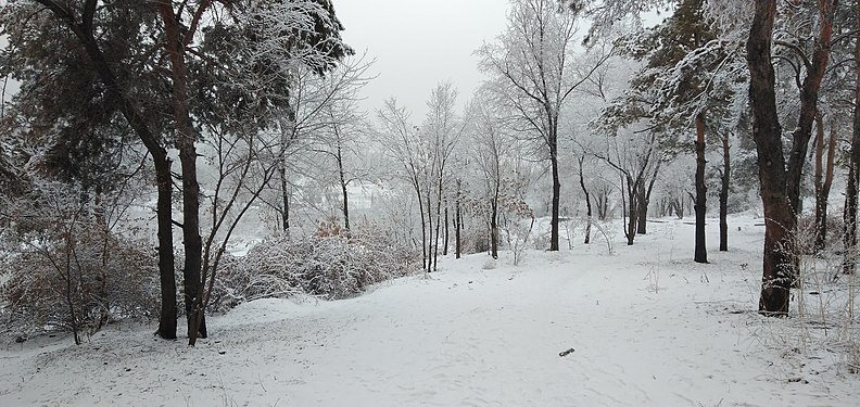 Almaty city. Sairan reservoir.