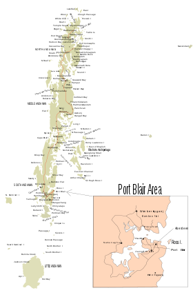 Mapa de las islas Andamán.