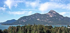 East aspect of Anvil Island.
The highest point is Leading Peak (765 meters). Anvil Island.jpg