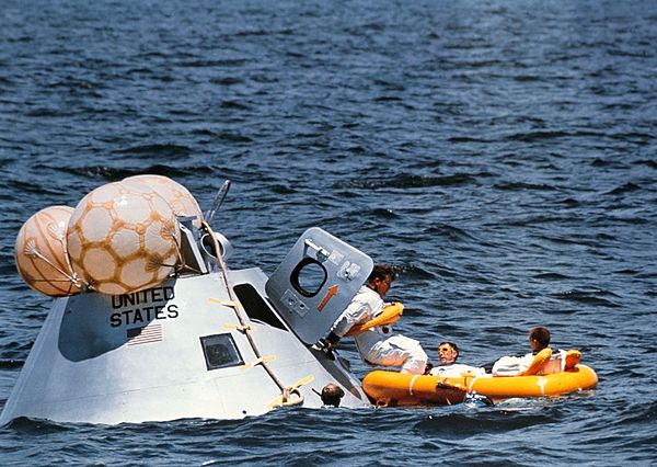 The crew during water egress training