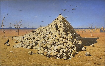 Gemälde von Vasily Vereshchagin "Die Apotheose des Krieges".  1871