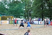 Deutsch: Beachhandball Europameisterschaften 2019 (Beach handball Euro); Tag 2: 3. Juli 2019 – Männer, Vorrunde Gruppe B, Slowenien-Russland 0:2 (16:24, 14:24) English: Beach handball Euro; Day 2: 3 July 2019 – Men Preliminary Round Group B – Slovenia-Russia 0:2 (16:24, 14:24)