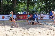 Deutsch: Beachhandball Europameisterschaften 2019 (Beach handball Euro); Tag 2: 3. Juli 2019 – Frauen, Vorrunde Gruppe C, Slowenien-Italien 0:2 (7:24, 18:22) English: Beach handball Euro; Day 2: 3 July 2019 – Women Preliminary Round Group C – Slovenia-Italy 0:2 (7:24, 18:22)