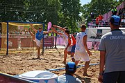 Deutsch: Beachhandball bei den Olympischen Jugendspielen 2018 in Buenos Aires; Tag 7, 13. Oktober 2018; Jungen, Halbfinale – Spanien-Kroatien 2:1 English: Beach handball at the 2018 Summer Youth Olympics in Buenos Aires at 13 October 2018 – Boys Semifinal – Spain-Croatia 2:1 Español: Handball de playa en los Juegos Olimpicos de la Juventud Buenos Aires 2018 en 13 de octubre de 2018 – Semifinales de chicos - España-Croacia 2:1