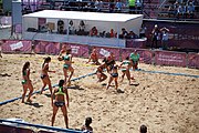 Deutsch: Beachhandball bei den Olympischen Jugendspielen 2018; Tag 4, 10. Oktober 2018; Mädchen, Vorrunde, Gruppe A - Ungarn-Chinese Taipei (Taiwan) 2:0 English: Beach handball at the 2018 Summer Youth Olympics at 10 October 2018 – Girls Preliminary Round Group A‎ – Hungary-Chinese Taipei 2:0