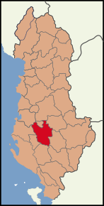 Poziția localității Districtul Berat