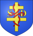 Croce di Lorena, una S e una D d'oro legate di rosso
