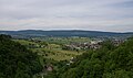 Blick Richtung Laufental von der Burg Neu-Thierstein aus. Zu sehen sind unter anderem Laufen, Dittingen, Blauen und Brislach.