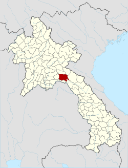 Location of Borikhane district in Laos