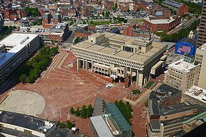 Aerial view of Boston City Hall Plaza, 2019 Boston City Hall Plaza 2019 P1020783.jpg