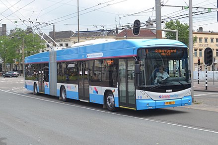 Articulated trolleybus in Arnhem