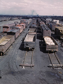 General view of part of the rip tracks at the Chicago and North Western Transportation Company Proviso Yard, Chicago, Ill. April 1943 CNWRIPTracks.jpg