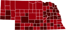 COVID-19 Prevalence in Nebraska by county.svg