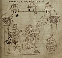 An illustration of patriarch Kenan, from the Junius manuscript. Caedmon ms Cainan.jpg