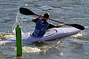 Deutsch: Kanusport bei den Olympischen Jugendspielen 2018; Tag 10, 16. Oktober 2018; Kleines Finale um die Bronzemedaille Jungen Einer-Kajak-Slalom: Tom Bouchardon (Frankreich) - George Snook (Neuseeland) English: Canoeing at the 2018 Summer Youth Olympics at 16 October 2018 – Boys' K1 slalom Bronze Medal Race: Tom Bouchardon (France) - George Snook (New Zealand)