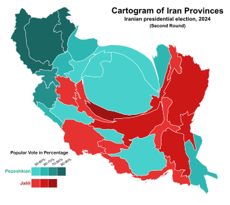 Cartogram of Iran - Second Round.svg