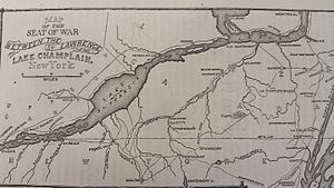 War of 1812 map showing Beekmantown in the lower right Chateaugay.jpg