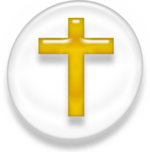 Golden cruciform cross, a long vertical bar with a short horizontal bar near the top.