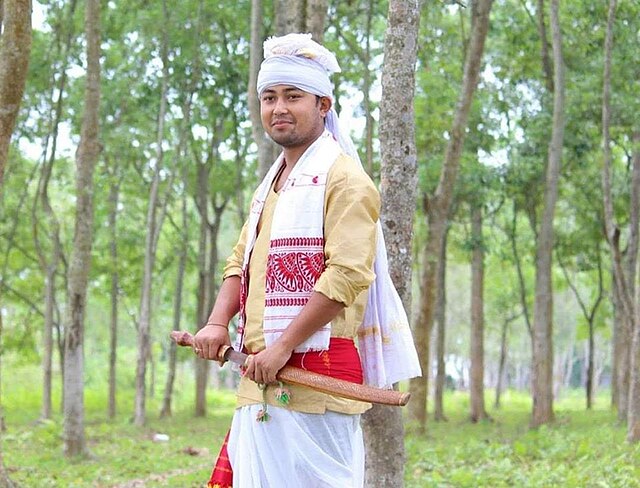 A Chutia man in his traditional attire