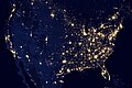 Principali insediamenti negli Usa: vista notturna da satellite