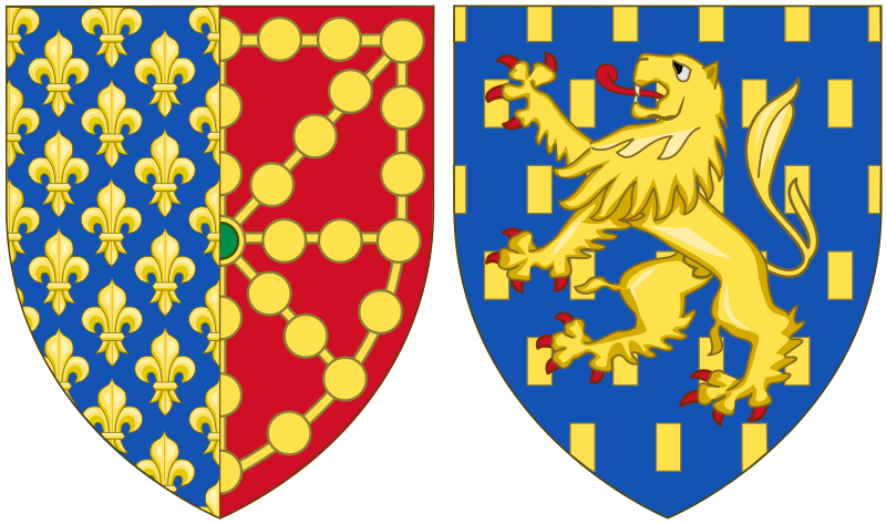 File:Coat of Arms of Joan II and Blanche of Burgundy as Queens Consort of Navarre.svg