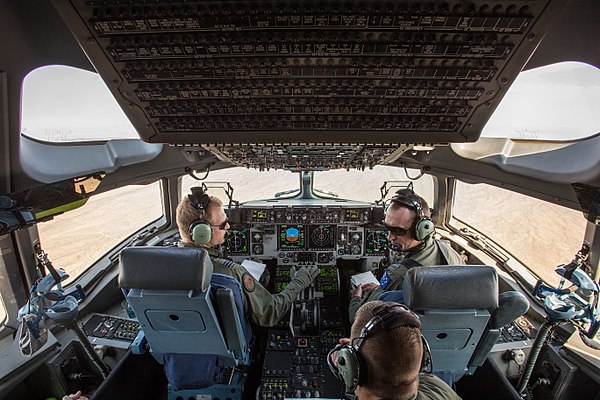 Cockpit of a C-17