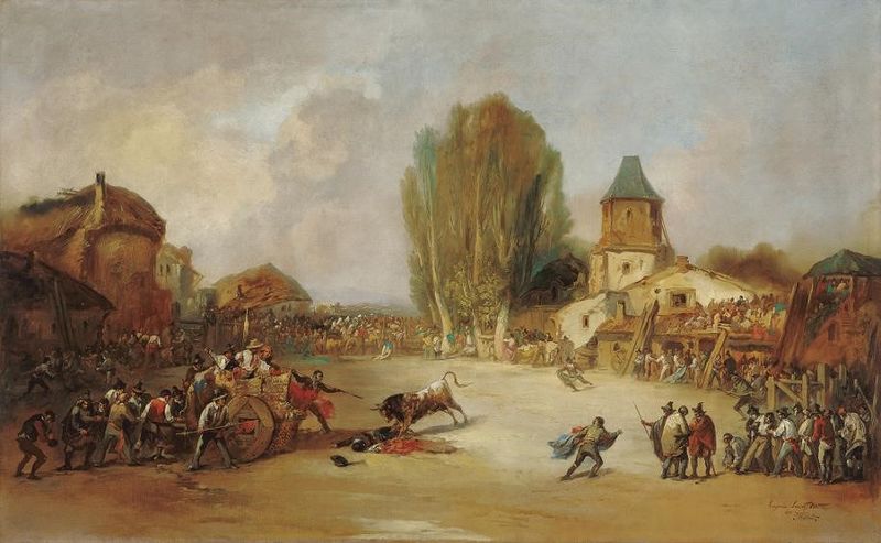 File:Cogida en una capea de pueblo 1855.jpg