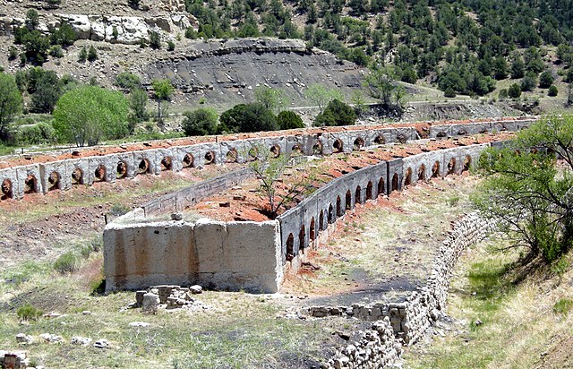 Coal coking ovens at Cokedale, west of Trinidad, Colorado, supplied the steel mills of CF&I.