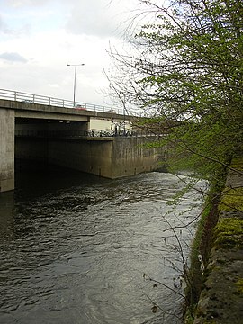 The Goyt (right) meets the Tame in Stockport to form the Mersey.