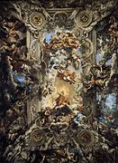Alegorie Božské prozřetelnosti a moci Barberini,[32] Pietro da Cortona, 1636-1639.
