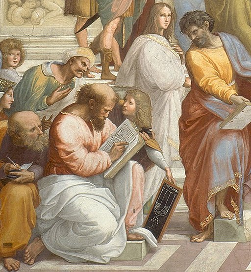 Cropped image of Pythagoras from Raphael's School of Athens