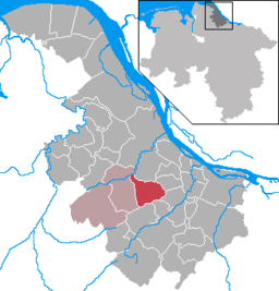 Läget för kommunen Deinste i Landkreis Stade